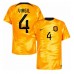 Tanie Strój piłkarski Holandia Virgil van Dijk #4 Koszulka Podstawowej MŚ 2022 Krótkie Rękawy